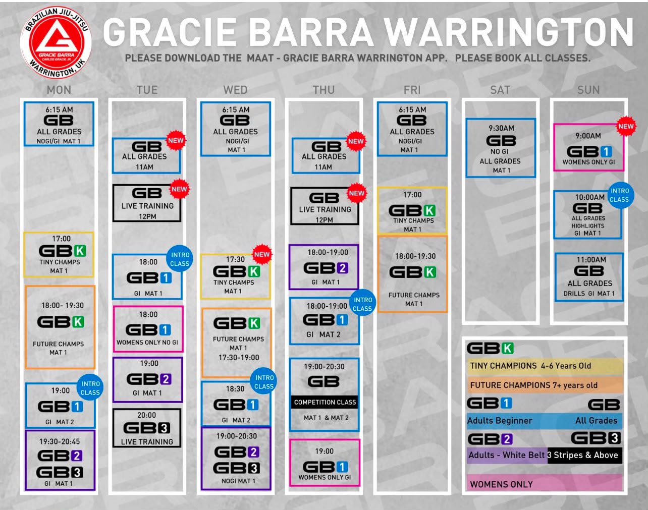 Class timetable graphic